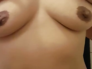 Wife with big nipples playing with herself