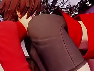 Sakura worshipping Karin's booty
