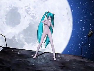 Hatsune Miku bailando desnuda la canción (la desaparición de Hatsune Miku) (tetas grandes)