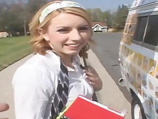 Petite 18yo blonde college Girl pick up for car hookup