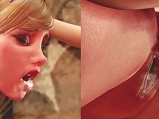 3D Shemale Aunt and their way Son fucked Angel of mercy in enveloping Crevices and CUM in Pussy and Mouth - Hot Futanari Animated Hookup