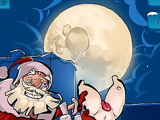 Christmas Eve in Borough [Xmas Hentai PornPlay] Santa got stuck while delivering dildo toys