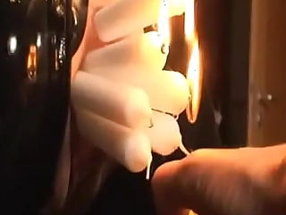 Pussy on candle wax