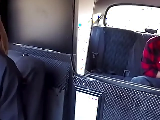 European cabbie blows and tugs big cock before bitchy