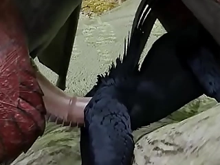Raven anal annihilated by dragon
