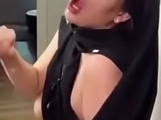 Hijab string up black cock