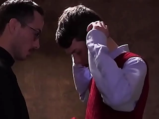 Ball-sac fucking alter boy grinds on priest
