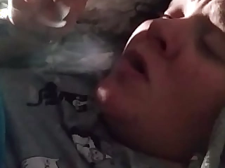 Smoking cigar and inhaling be absorbed by fucked and creampied
