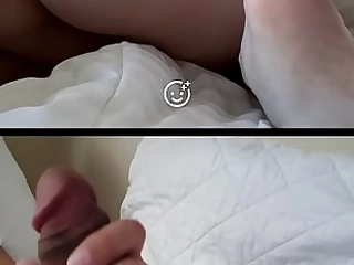 blonde wife makes outsider cum over facetime while husband sees