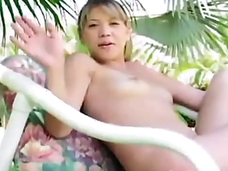 Little Bree Fingering her tight Pussy Outdoor