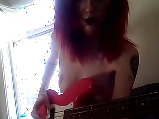 MellTheMilf Plays Bass Guitar Naked connected with Puffies imposition my Bass