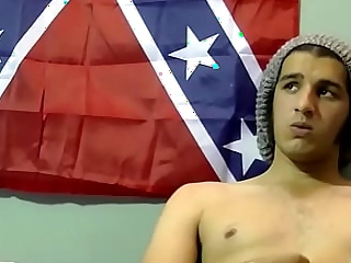 Young American jock amateur masturbates in homemade video