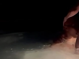 Husband gets a blowjob at the hot tubs