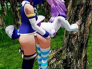 Anime Bunny Girls - Neptune   Aqua By The Tree Upon The Forest