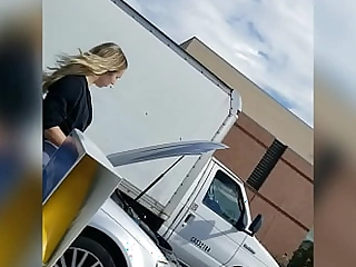 Blonde teen frank booty gas station