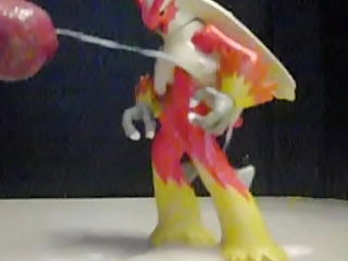 Blaziken figure slow-motion (Pokemon) (glitched video)