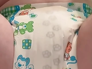 Cub has an accident fro their diaper