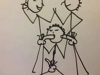 Brief stickman ‚lan of a young fit man giving two guys a blowjob joy stop motion cartoon by A55B4Nd1T