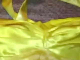 Yellow and White Ombre Satin Homecoming Sundress 2