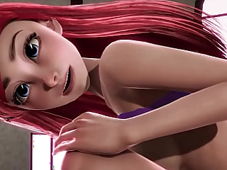 Redheaded Little Mermaid Ariel receives creampied by Jasmine - Disney Porn