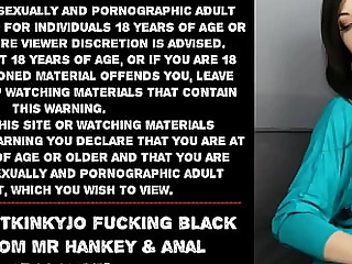 Impressive Hotkinkyjo fucking black dildo from mr Hankey added to anal prolapse