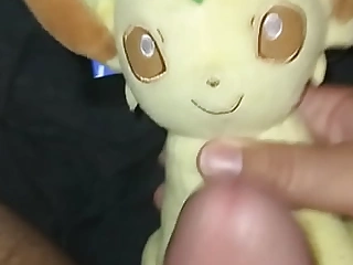 Cumming on amber with an increment of leafeon named amber