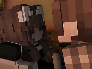 Maid rides superior to before the owner's penis minecraft animation