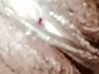 Her clit got erected and pussy start dripping out connected with cream colored juice