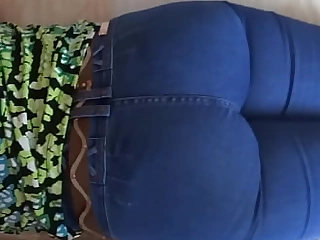 Latina mature shows off say no to delicious pouch with jean with an increment of no jean before getting fucked