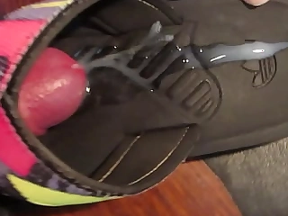 Fuck wifes colored shoe with huge cumshot