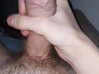 Playing with 19cm cock alone
