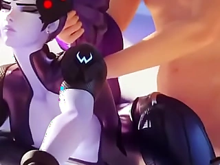 Widowmaker gets fucked from behind in museum.