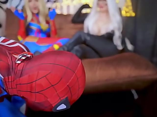 Spidey Shoots All His Web On Huge Tits