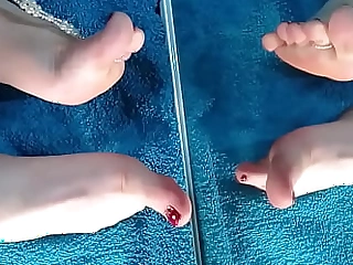 FEET pampering in the Mirror image - ASMR video