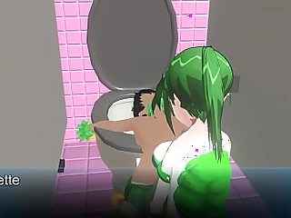 3D Femdom Koopette Facesitting Piss Smacking Toilet Fart