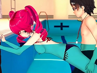 Bikini Kasane Teto And Guy Have Dramatize expunge Pool All To Themselves To Fuck Regarding Koikatsu