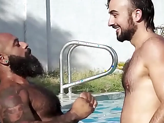 Muscle prevent a rough out pleasing big dick without a condom within reach the poolside