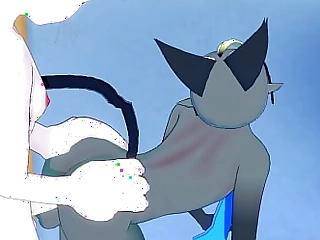 Anima Crossing Digimon Furry Yaoi Yiff- Raymon x Gatomon Firm Sex Blowjob, handjob together with fucked with creampie - Japanese asian manga anime game porn gay
