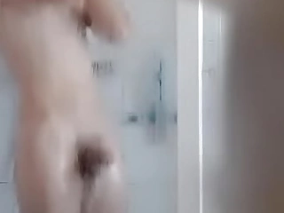 Teenage Endowed (fake) spycam in shower. Youthfull with Half boner