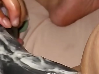 Amateur Cuckold Practice with big black dildo (BBD)