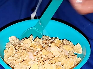I Frosted my flakes with my Tasty Cock milk. All part of my Tasty breakfast.