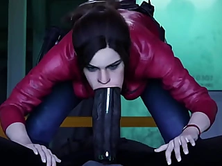 Claire Redfield Dweller Evil deepthroat the cock like a pro