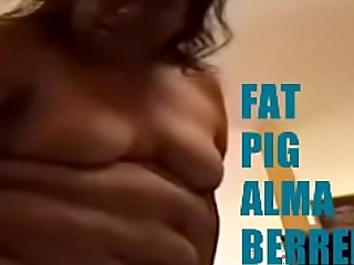 BIG FAT IDIOT ALMA Jiggling HER BLUBBER Nude