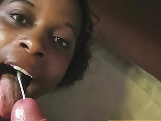 Black Amateur Hoe Drinks Jism After Taking Euphoria Up the Ass from White Stud