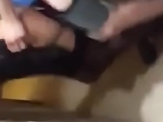 Girlfriend Fucked In The Hallway While Her Parents Watch Tv