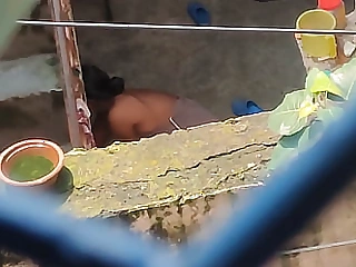 Sneaking on neighbour when she's taking bath -part 1