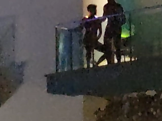 Guys caught fucking overhead transmitted to balcony