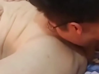 Young gentleman licking Mom's fat cunt