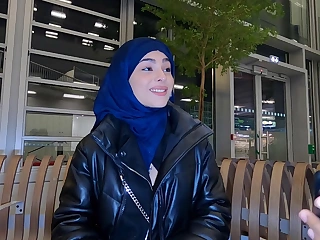 Iranian girl Nadja is wearing a hijab and receives anally fucked in the restroom and in a colon to financial affairs the plane!!!