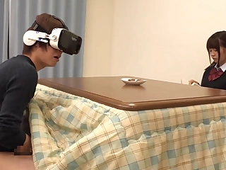 My stepbrother was Jerking off in VR. I got horny painless I saw his dick getting bigger...Real sex with my stepbrother!-2